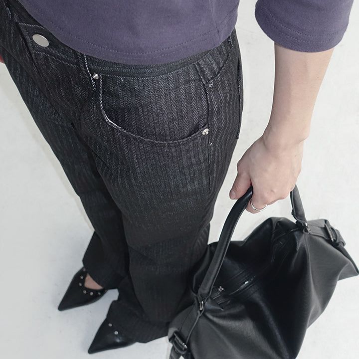 blitti（ブリッティ）の「[Adborn] Herringbone Bootcut Cotton Pants - 3Color（Pants）」