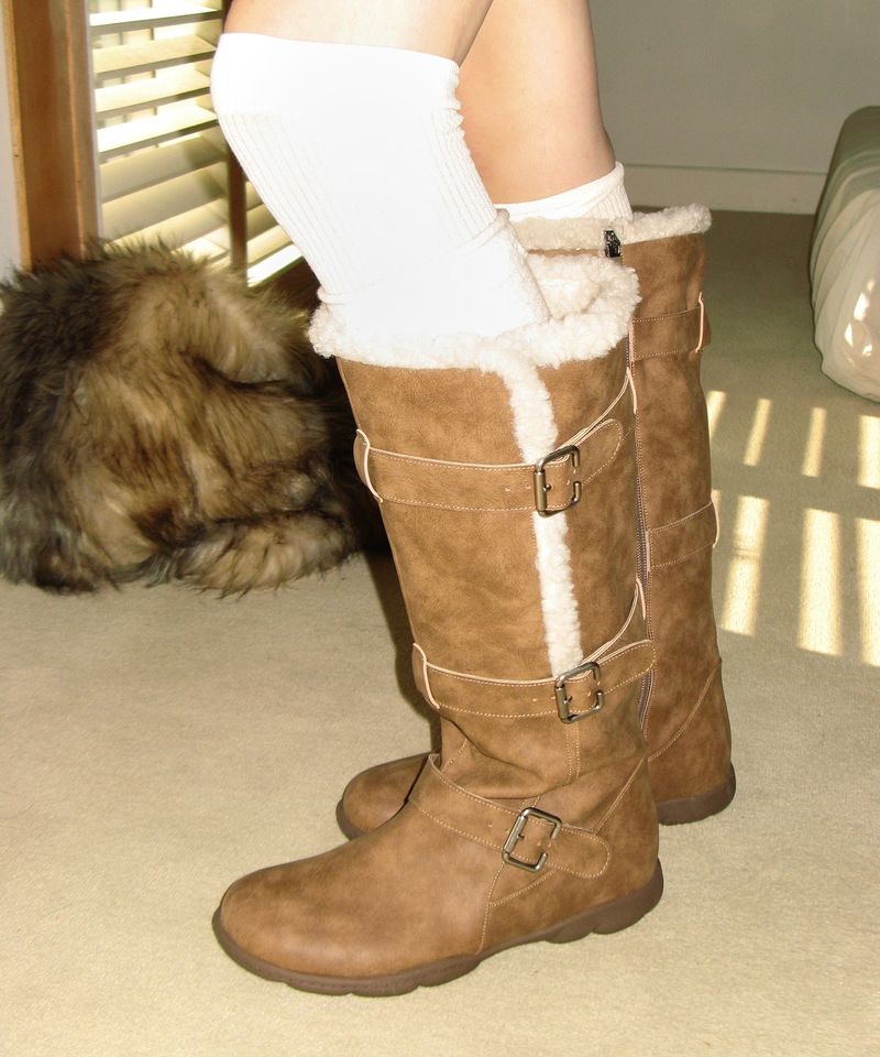 Ember 0034. Belted Fur Boots - 2colors