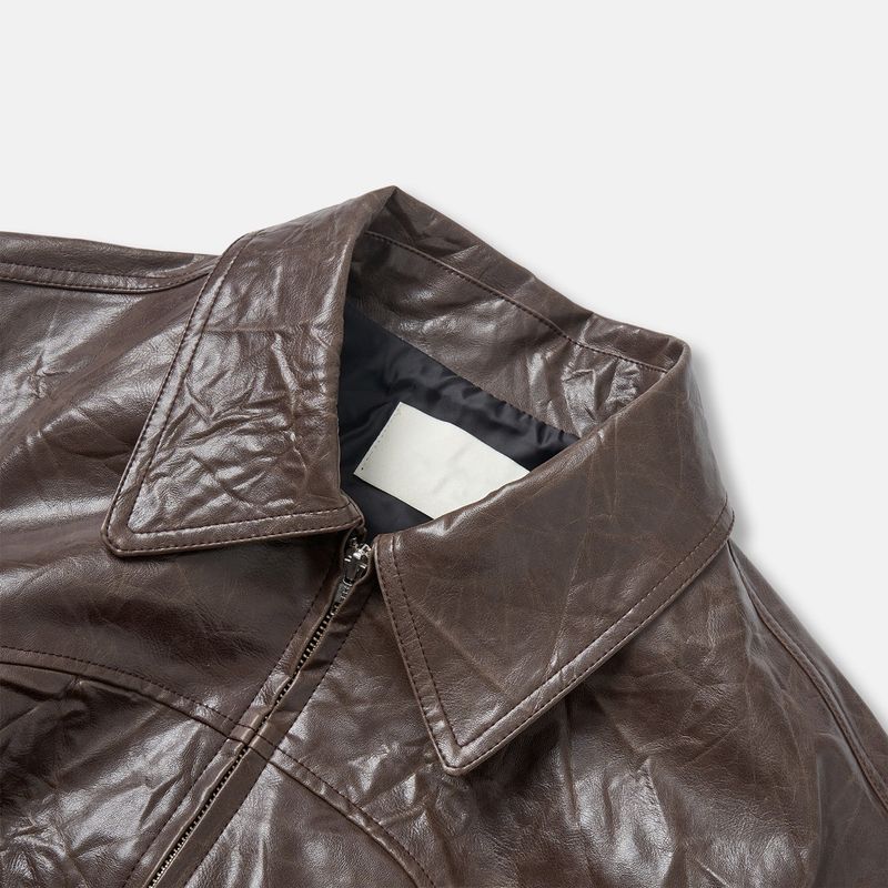 Chelo Wrinkled Leather Jacket (2color)