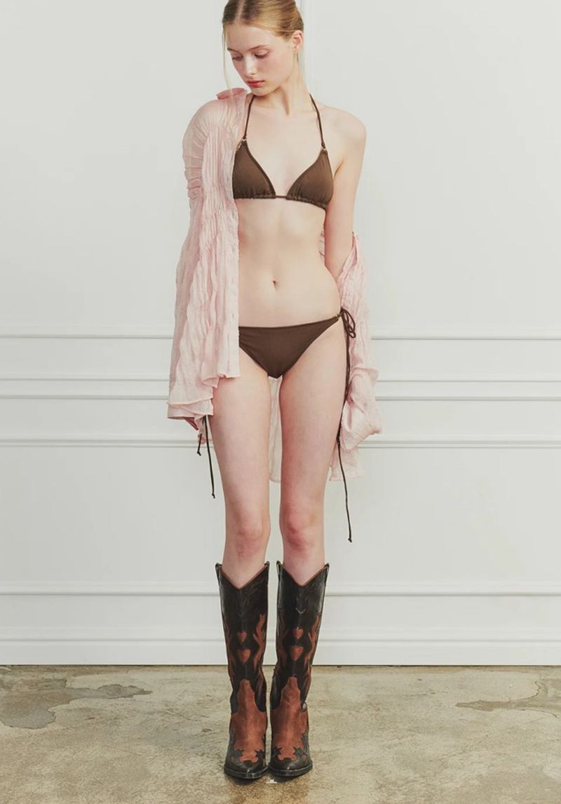 TINA STRING BIKINI SET brown