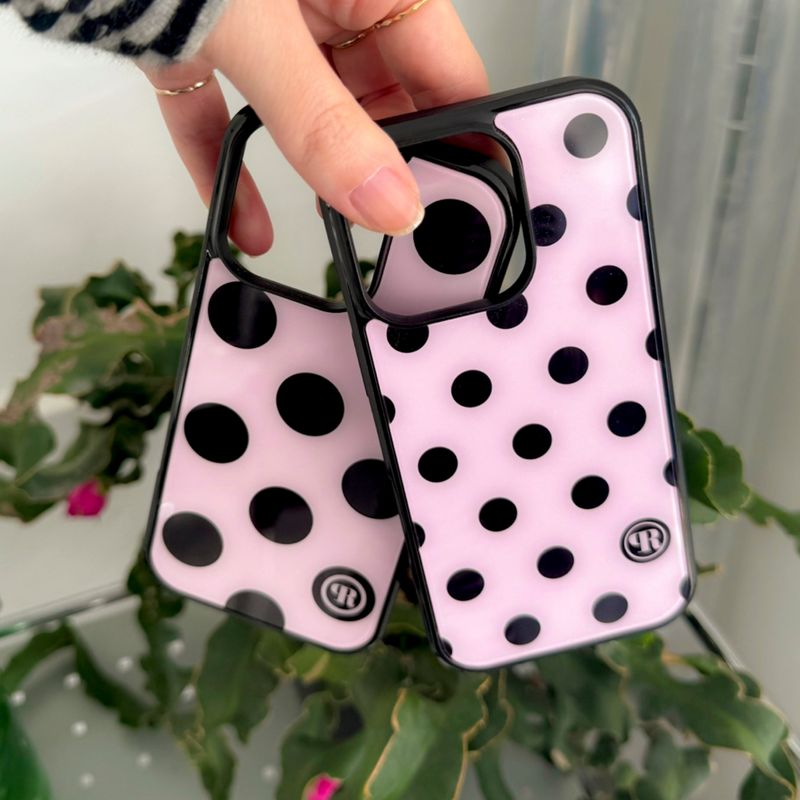 [MADE] m dot. (pinkblack) glass bumper iPhone case