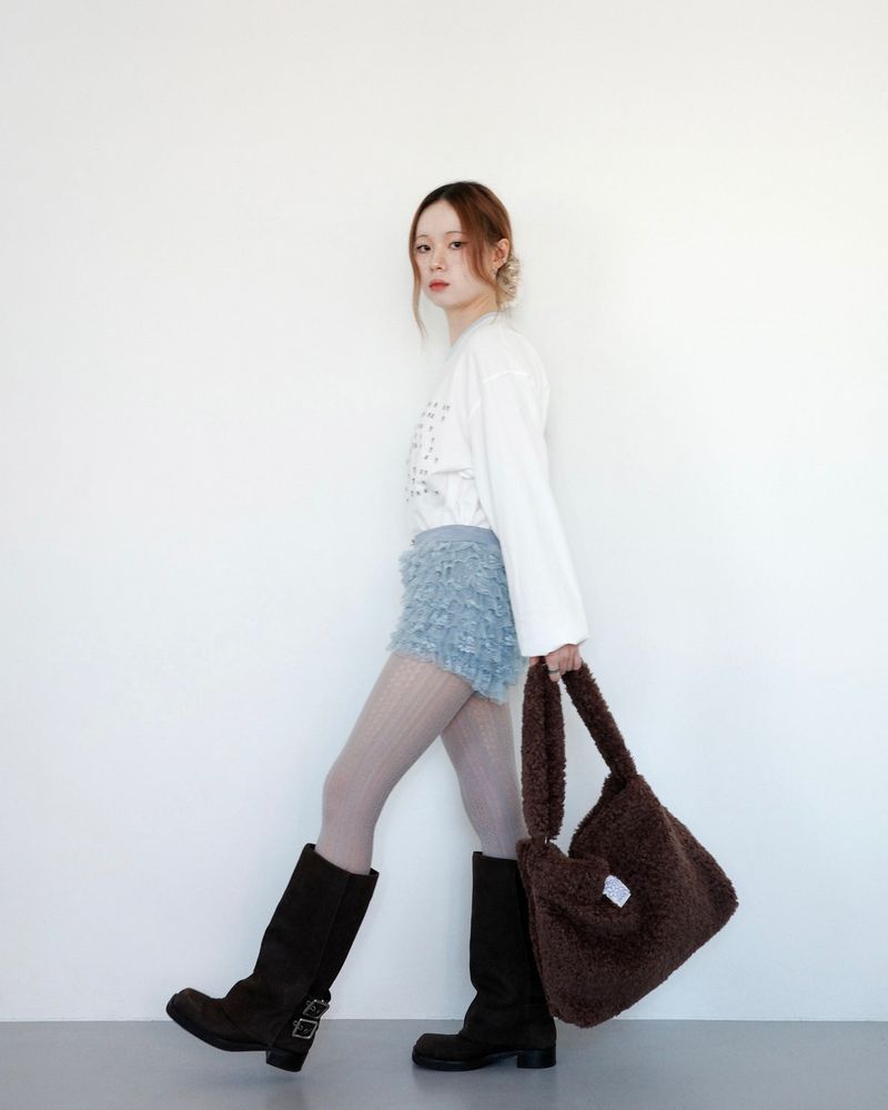 Teddy fluffy big bag _ dark brown