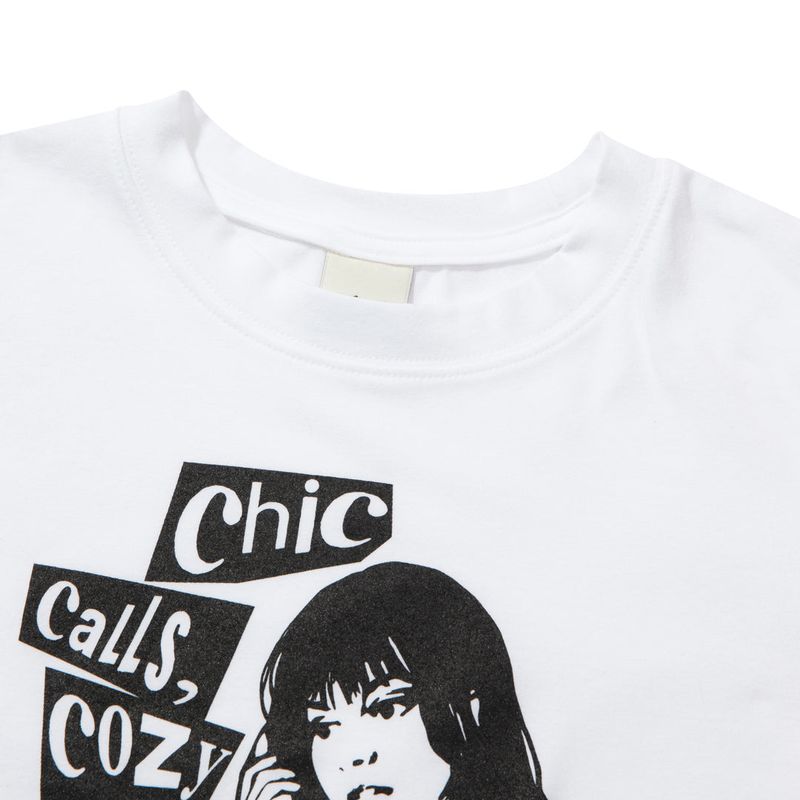 COZY CAT CROP T-SHIRT (WHITE)