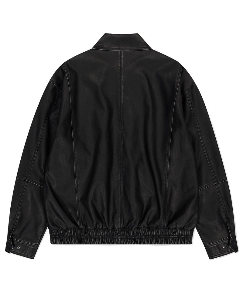 WASHED FAUX LEATHER BLOUSON