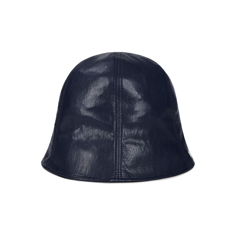 VZ Stud Vegan Leather Tulip Hat / Navy