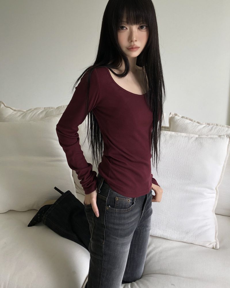WONDER WONDER（ワンダーワンダー）の「Puni Contrast Layered Long Sleeve T-Shirt（Tops）」