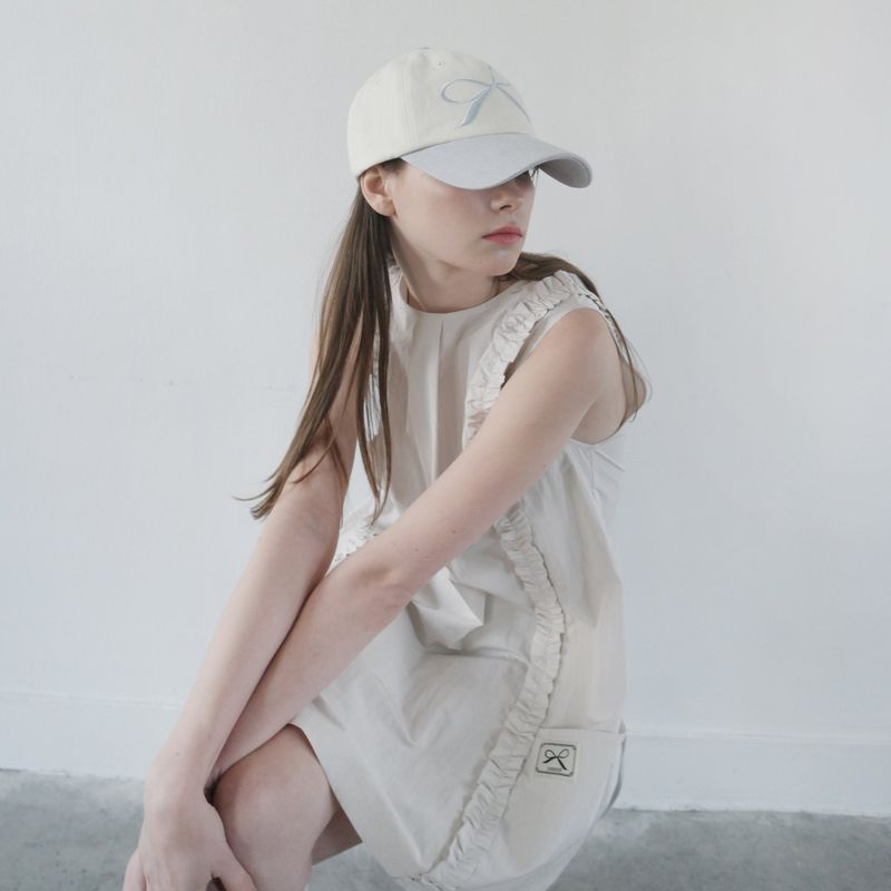 Sky Blue/Cream Pigment Ribbon Cap