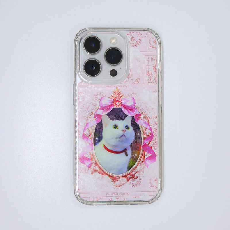 【MADE】Ribbon frame Jelly hard Phone case