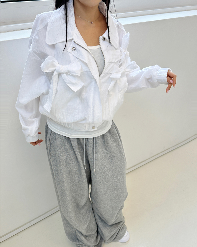 BOW DETAIL WIND JUMPER♥