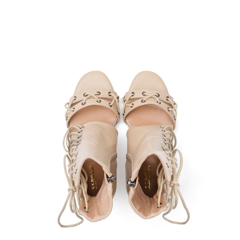 New Side Point Sandal Heel(Beige)