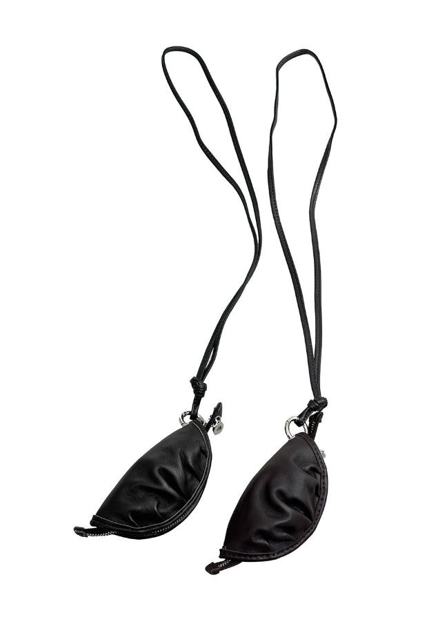 Dumpling Leather Pouch Necklace