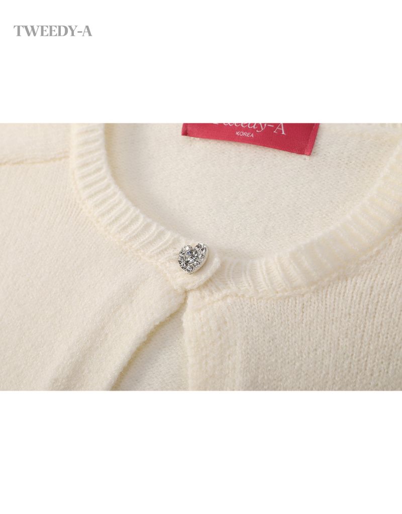 Catherine Hart one-button knit cardigan ivory