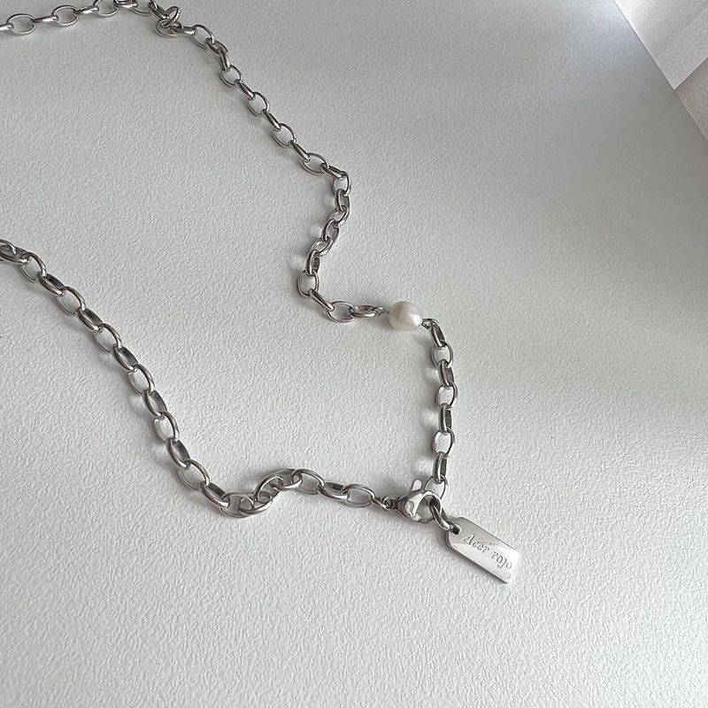huu Surgical Steel Hip Fresh Water Pearl Bold Three-Way Necklace