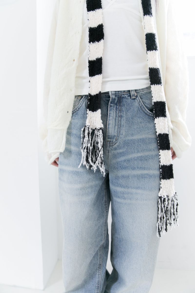 fringe knitting long muffler(5colors)