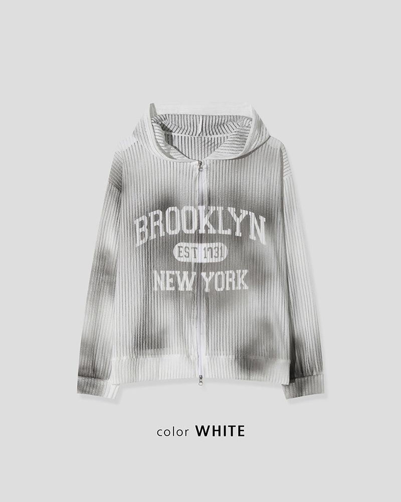 Rukle Mesh Dirty Hooded Zip-Up