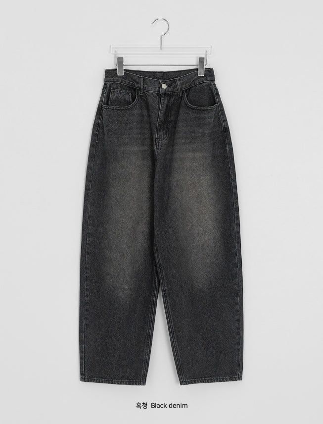 [unisex] Linon Washing Wide Denim Pants