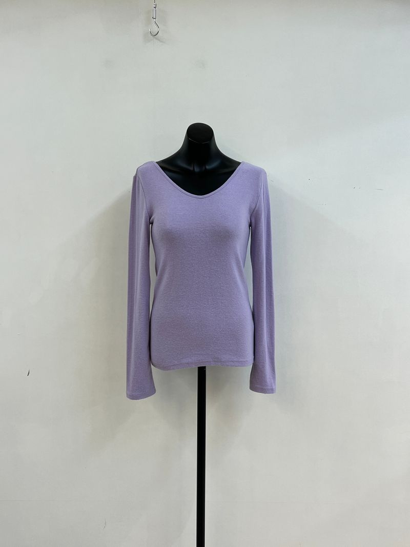 Napping V-neck Long Sleeve T-shirt