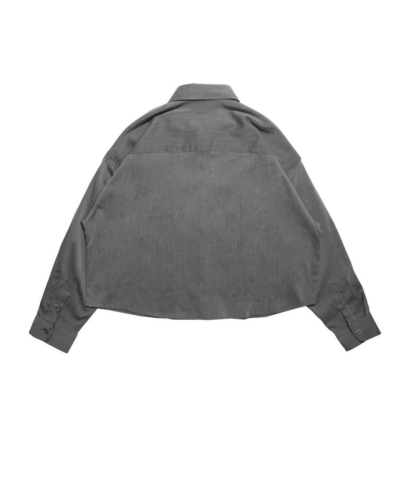  HIDDEN BUTTON CROP SHIRT