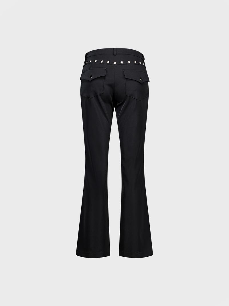  Eyelet Bootcut Pants_Black