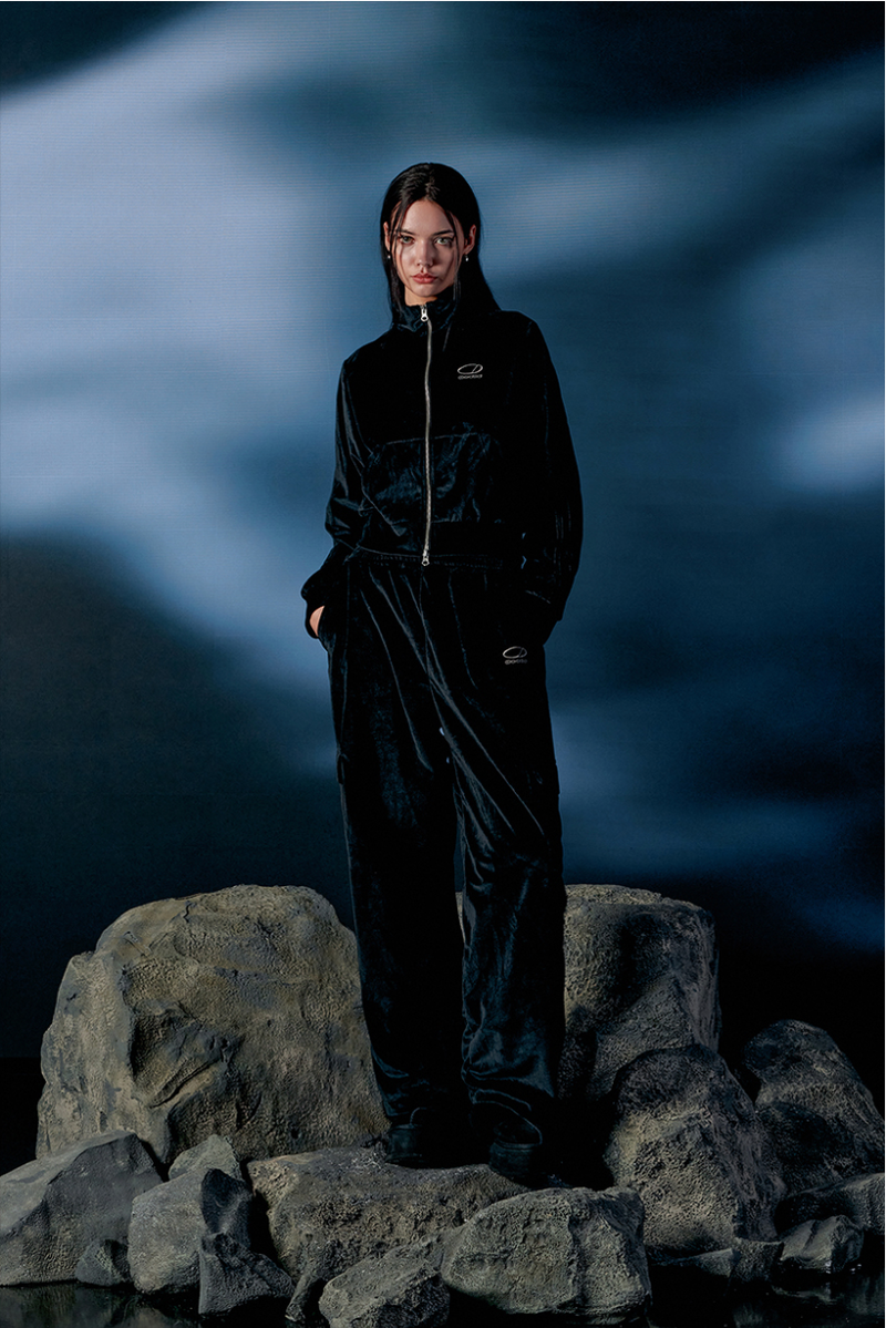 Velour Sporty Track Cargo Pants