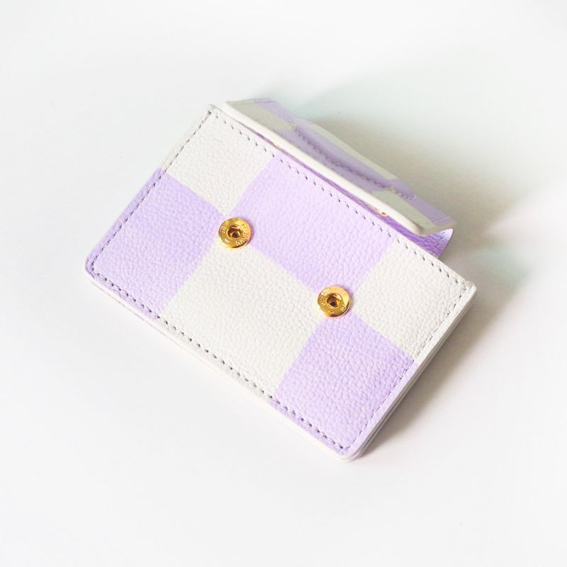 shape of' wallet - purple check
