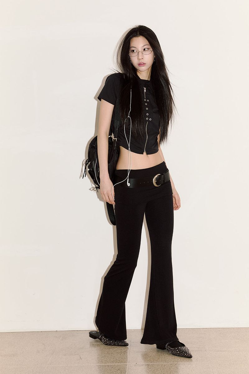 Slim lap bootcut pants