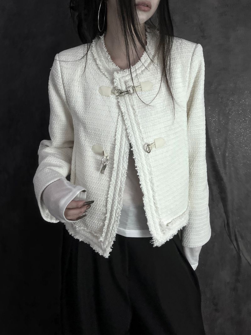 buckle tweed jacket (2color)