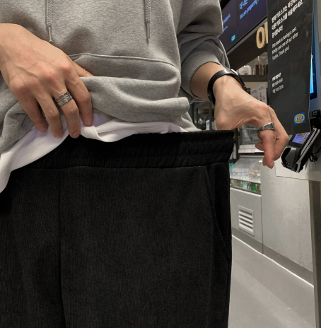 [In-house production]  First Corduroy Cargo String Wide Pants