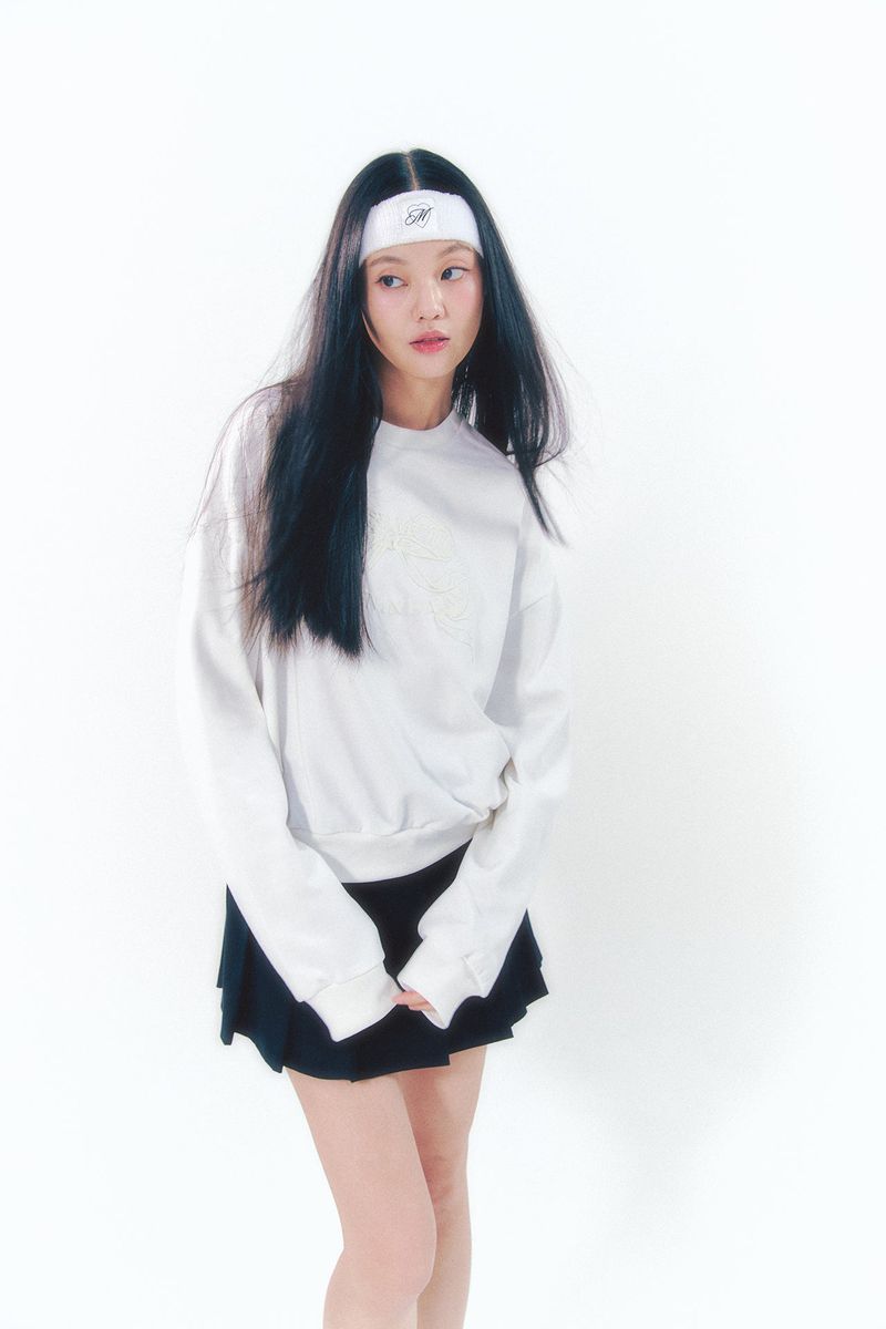 Point Ribbon Sweatshirt White