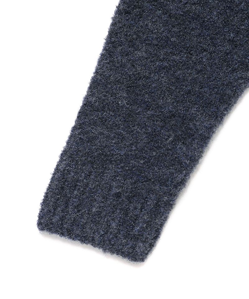 TWO TONE BOUCLE KNIT CREWNECK NAVY(CV2EFUK604A)