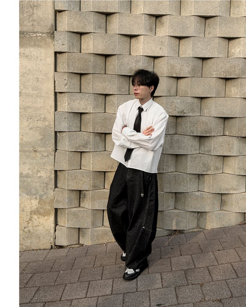 Aon Basic Cropped Shirt