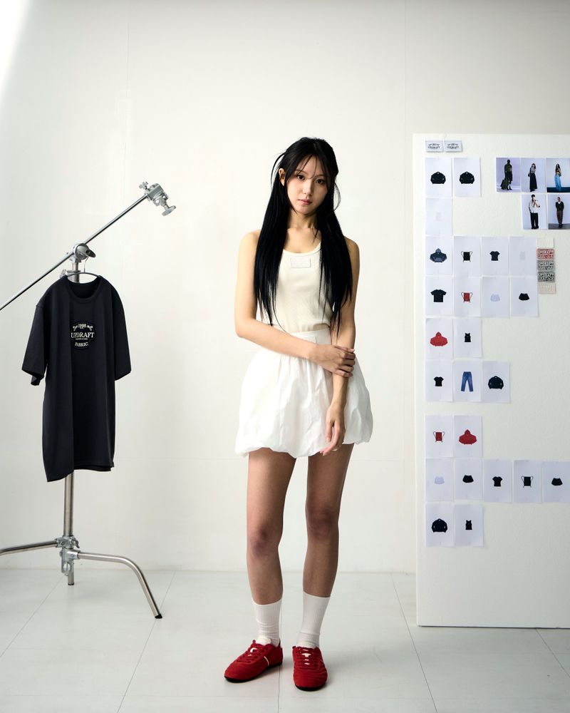 [UPDRAFT]BALLOON NYLON SKIRT WHITE