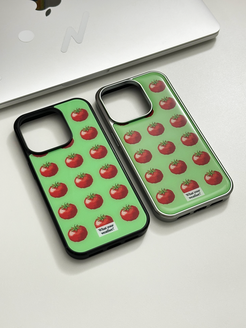 fruit tetris glass bumper case-tomato