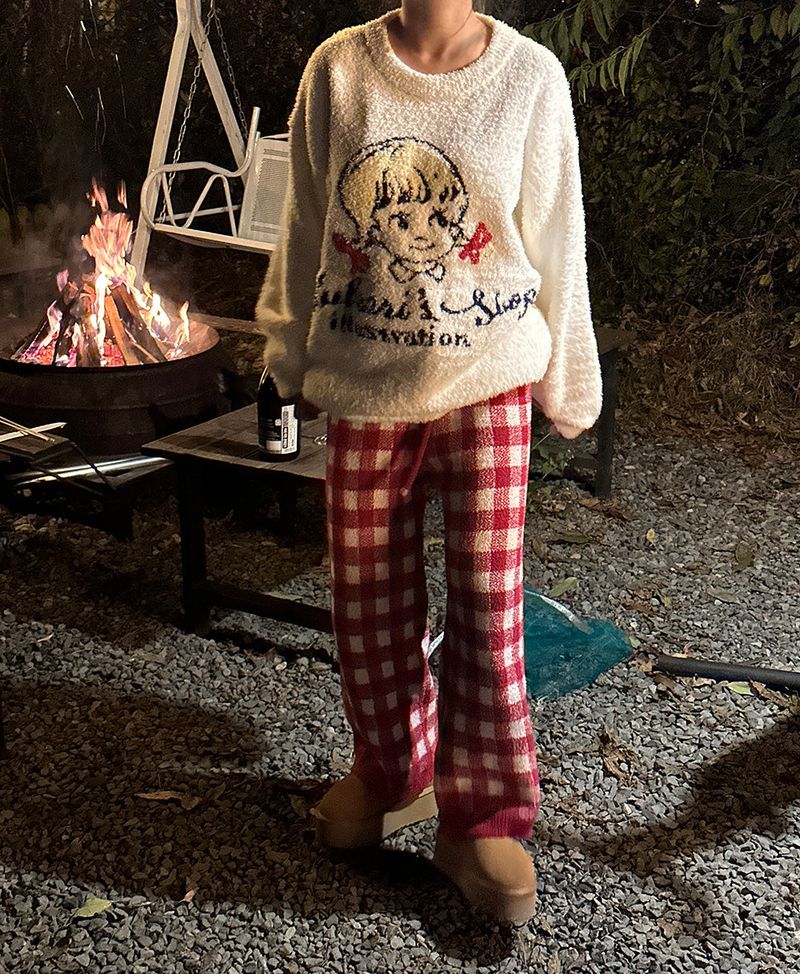 Anvely Checkered Sleep Pajamas Set