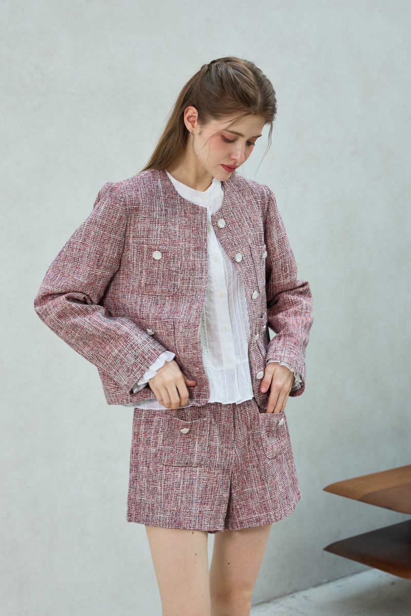 CHERISH TWEED JACKET / RED