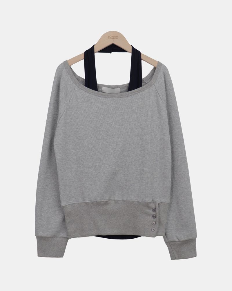 Mendi Waffle Layered Sweatshirt