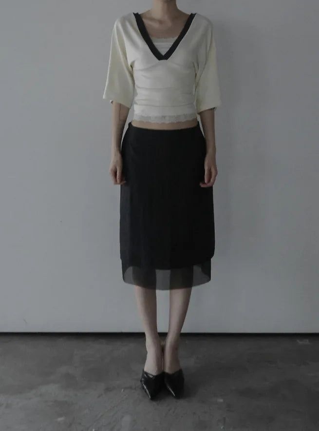 Louis Layered Midi Skirt