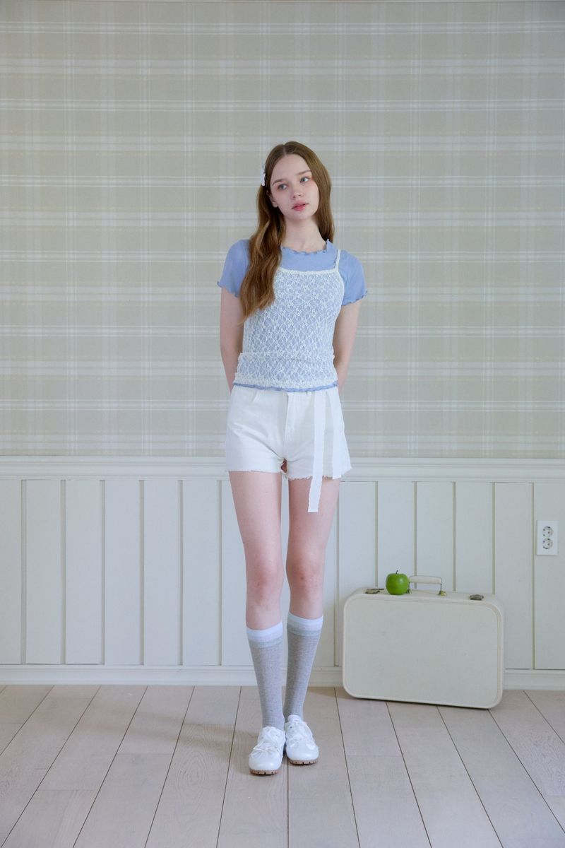 SUNLIT DENIM HALF PANTS