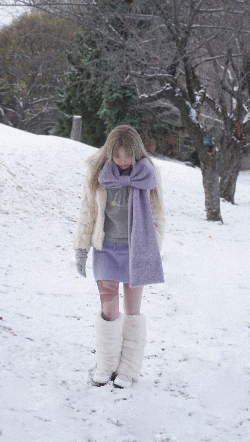 Ribbon Muffler_Fairy violet