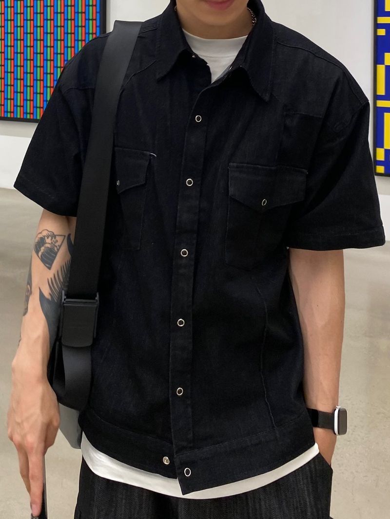UNAIDUN(アネイダン)の「Western Denim Short Sleeve Shirt 2C(Tops)」