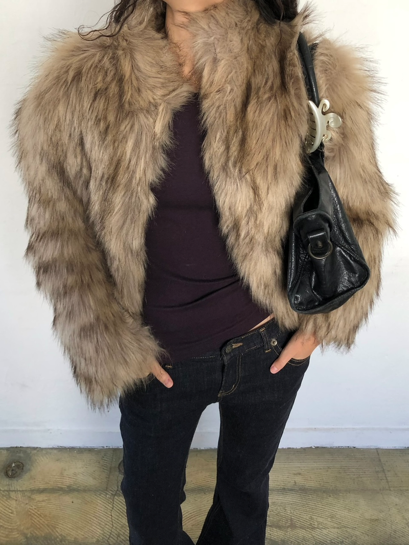 Clef hairy fur jacket