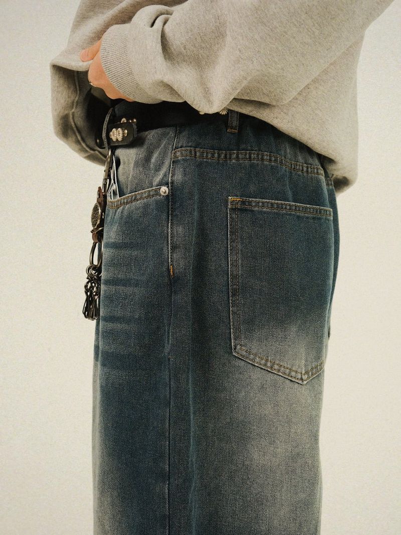 NU Wide Washing Denim Pants