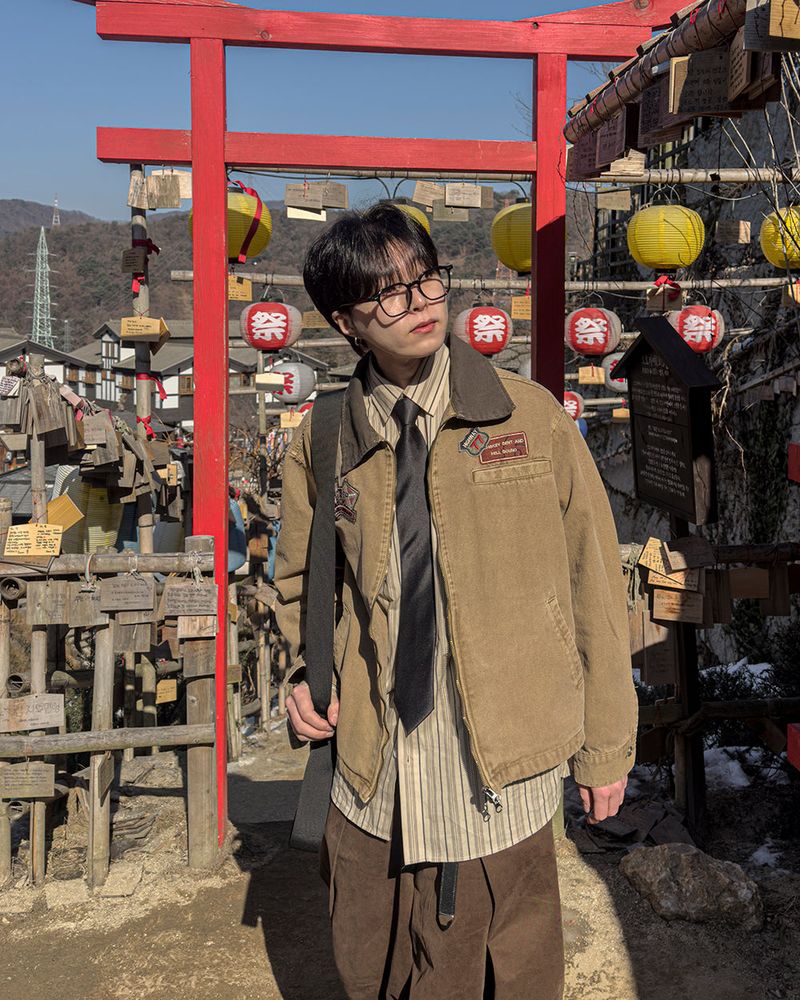 Woven Patch Pigment Work Jacket