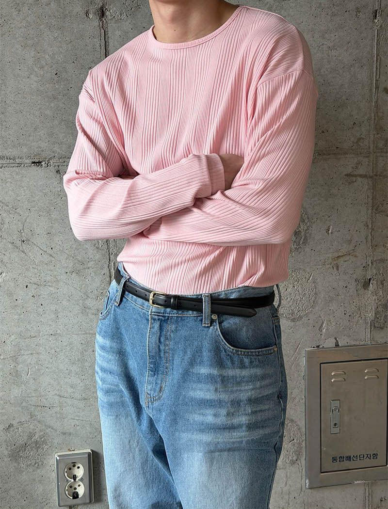 Irrregular rib slim long sleeves(5color)