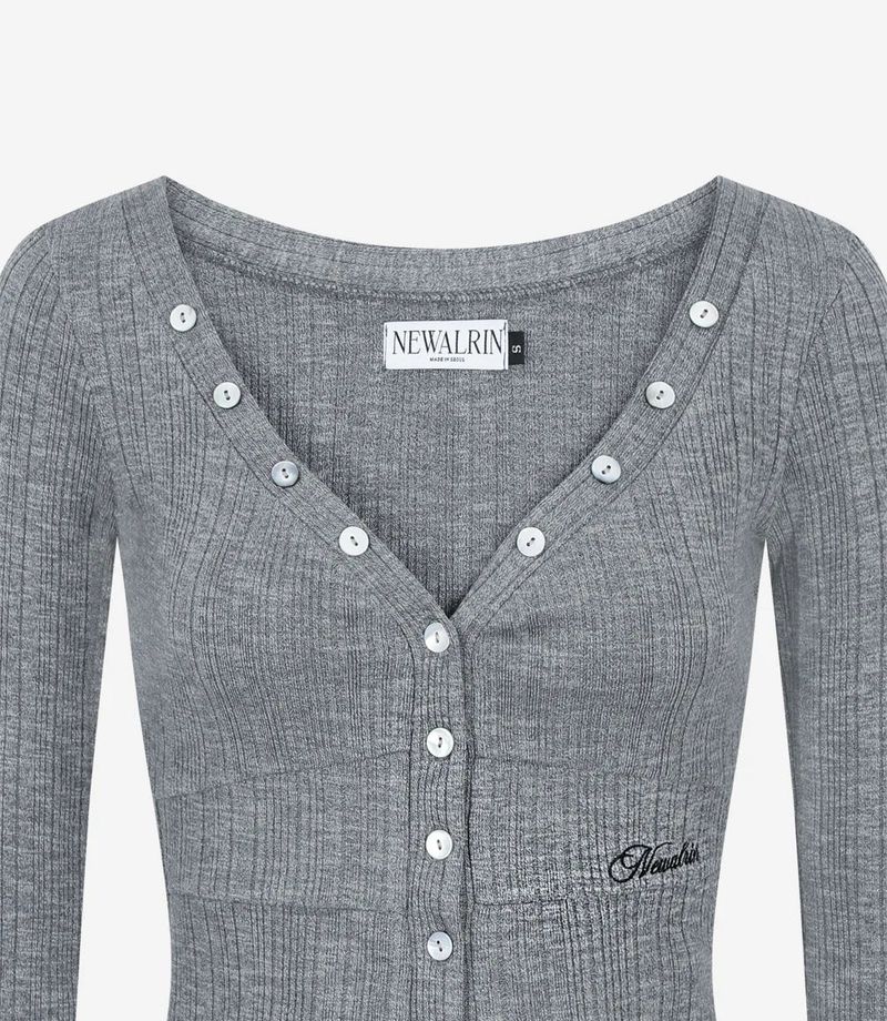 Ria Neck Button Knit Top