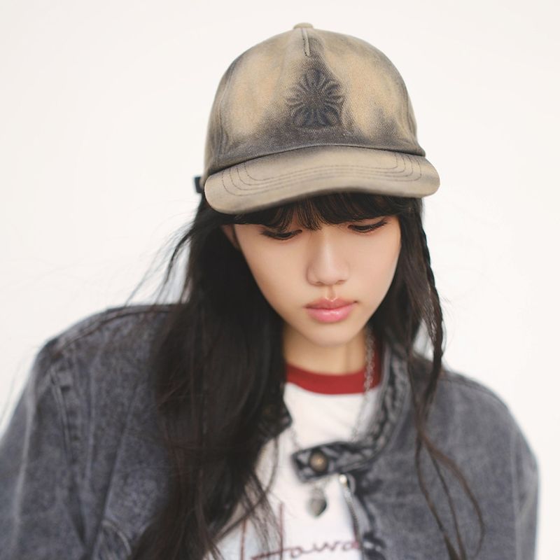 [ULKIN] MUGUNG washed embossed denim ball cap_Dusty Beige