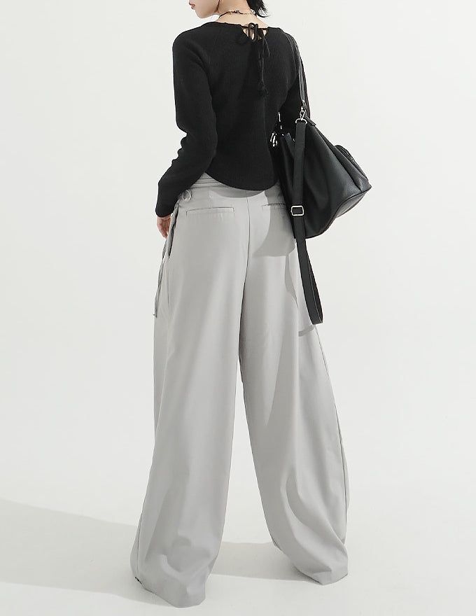 Two-button Wrap Pants