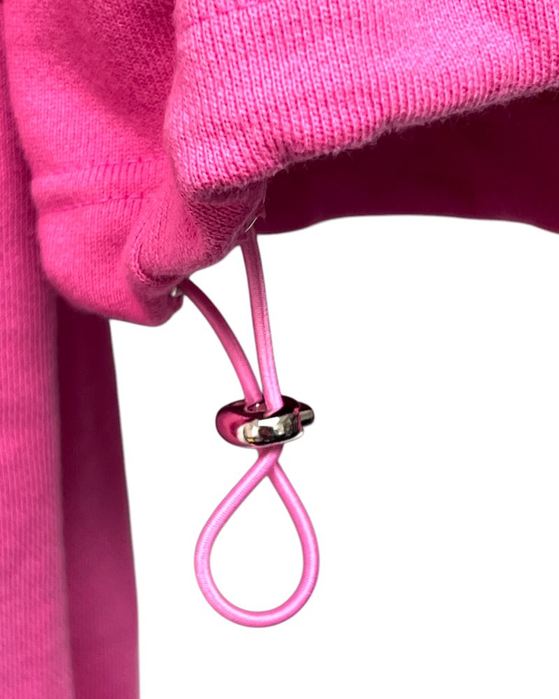 Silver Logo Docking Crop Hood Zip-Up Pink