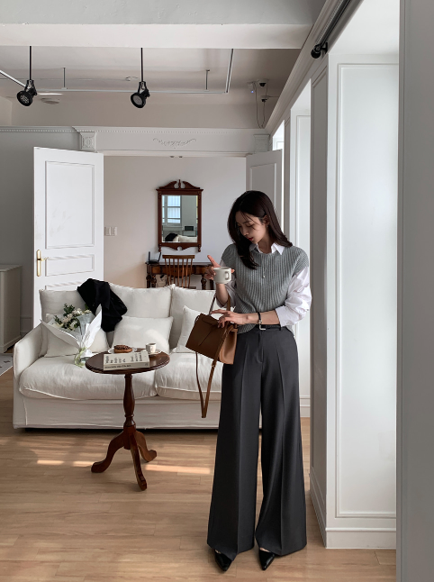 Lesen Tension Wide Slacks / 4 colors