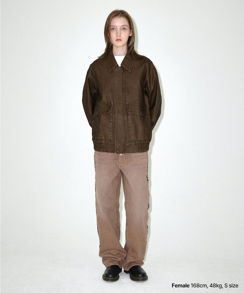 WASHED FAUX LEATHER BLOUSON